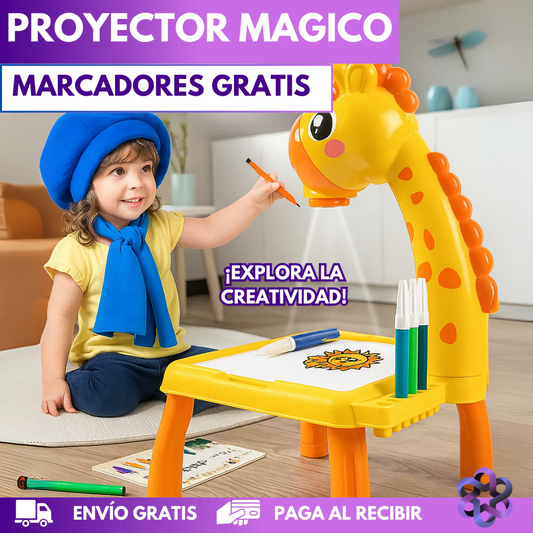 Mesa de Arte Infantil con Proyector Jirafa