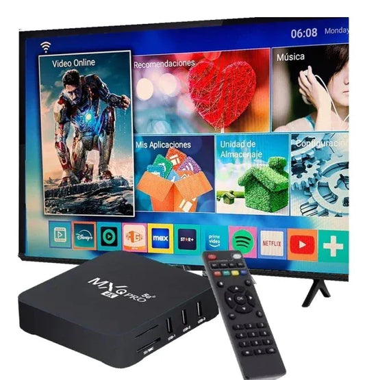 V Box con +1500 Canales, Streaming y Apps sin límites